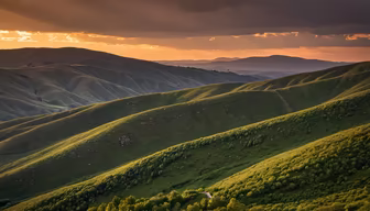Rolling Hills at Dusk