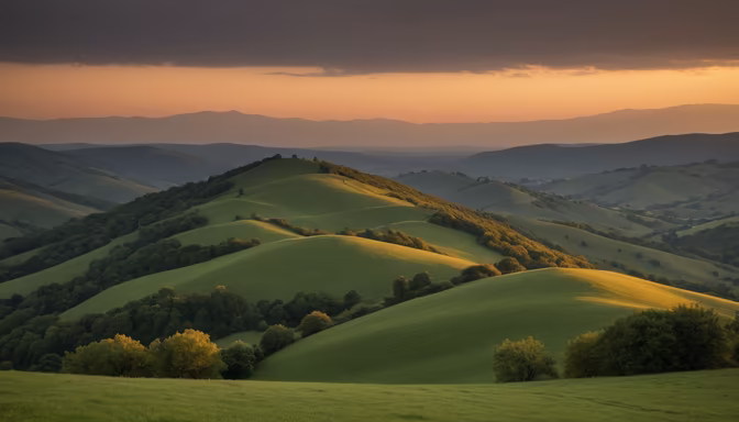 Rolling Hills at Sunset