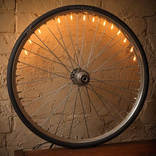Upcycled Bike Wheel Lamp