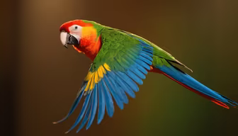 Scarlet Macaw in Flight