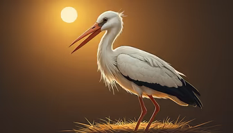 Stork in the Sunlight