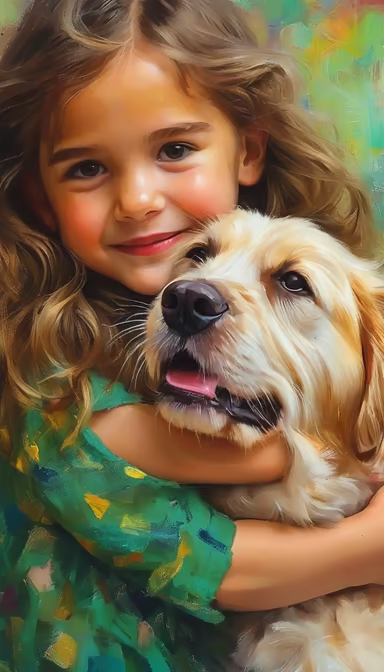 A girl and her dog