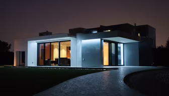 Modern Home at Night Modern Home at Night