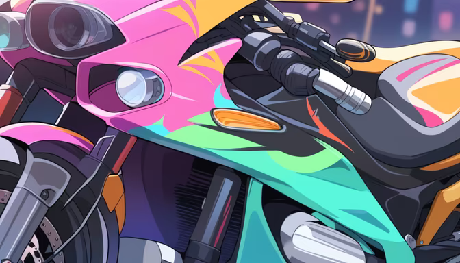 Vaporwave Motorcycle
