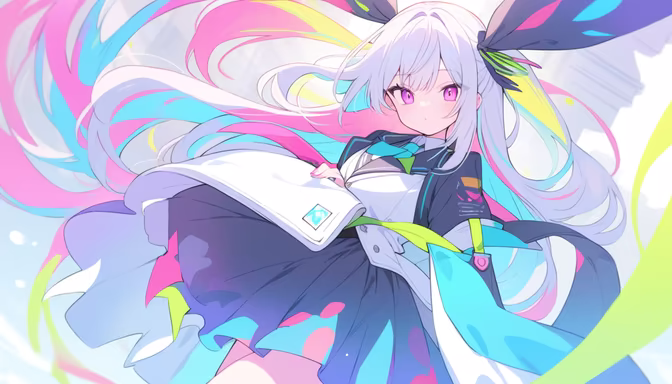 Colorful Anime Girl