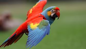 Scarlet Macaw in Flight