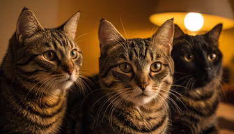 Three Feline Friends Three Feline Friends