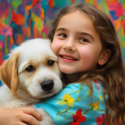 A Girl and Her Puppy A Girl and Her Puppy