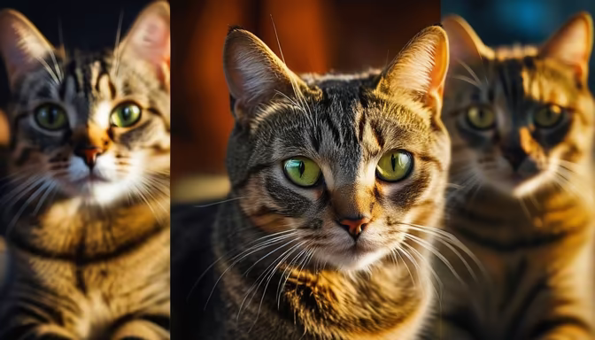 Striped Feline Trio