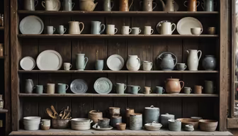 Rustic Pottery Display Rustic Pottery Display