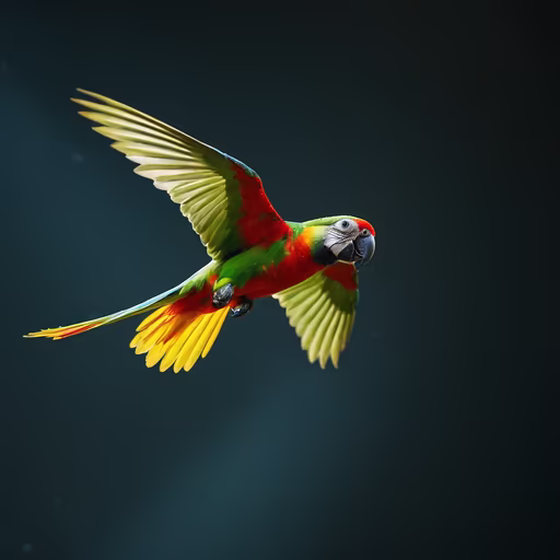 Scarlet Macaw in Flight