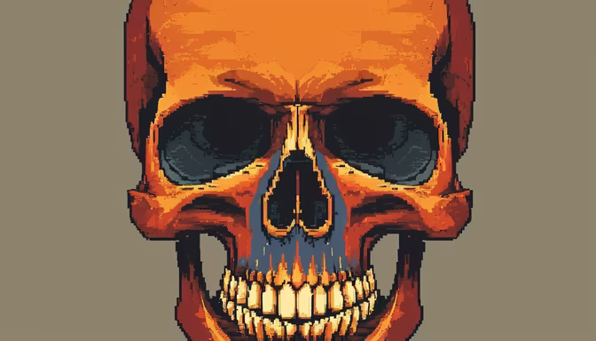 Pixelated Skull