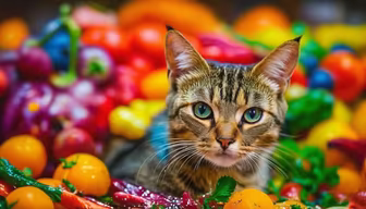 Cat in Veggie Paradise Cat in Veggie Paradise