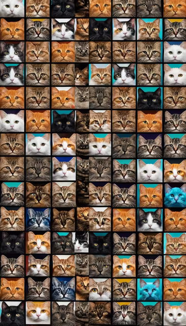 A Mosaic of Feline Faces A Mosaic of Feline Faces