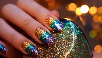 Rainbow Glitter Nails Rainbow Glitter Nails