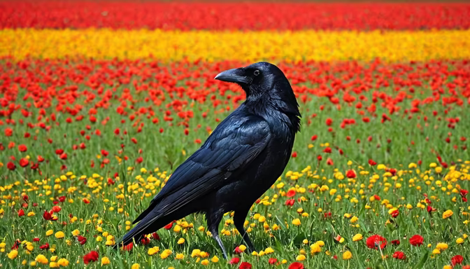 Raven in Bloom