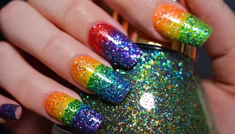 Rainbow Glitter Nails Rainbow Glitter Nails