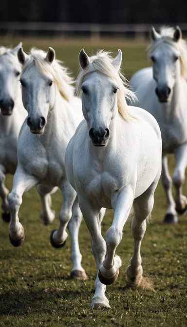 White Horses Running