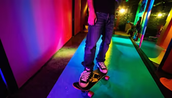 Skateboarding in Neon