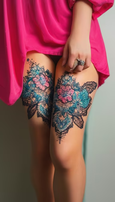 Floral Thigh Art Floral Thigh Art