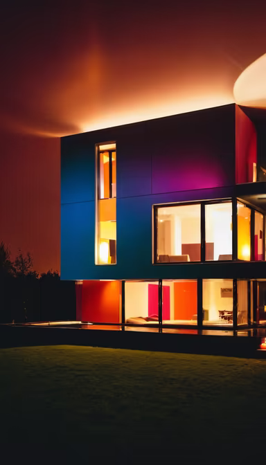 Modern Home at Night Modern Home at Night