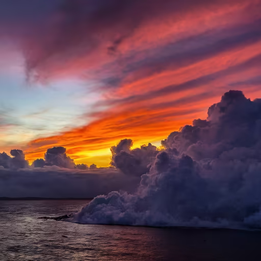 Ocean's fiery kiss