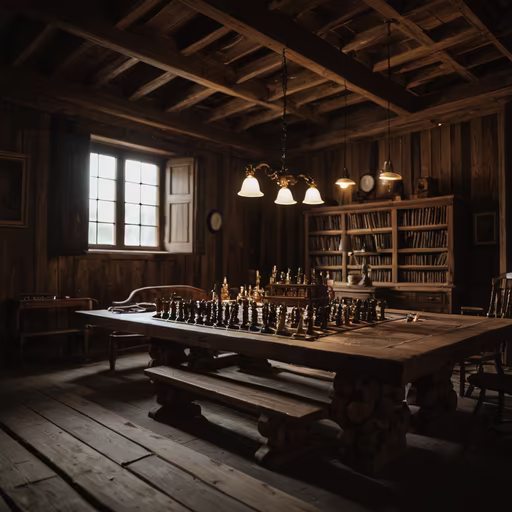 Chess Game in the Library
