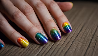 Rainbow Sparkle Nails
