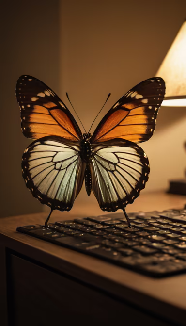Butterfly on Keyboard