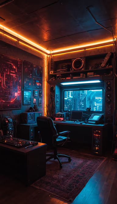 Cyberpunk Workspace