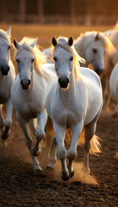 White Horses Running