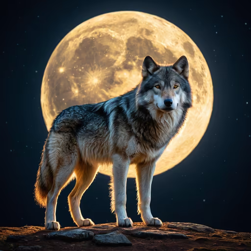 Wolf Under the Moonlight