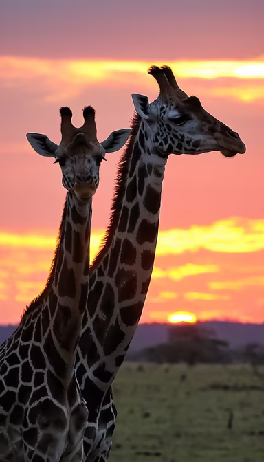 Giraffe Sunset