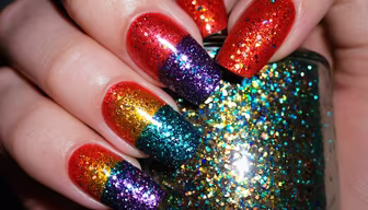 Rainbow Glitter Nails Rainbow Glitter Nails