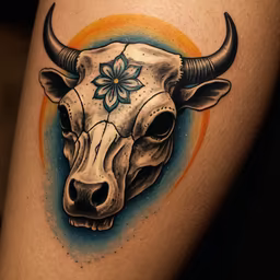 Floral Bull Skull