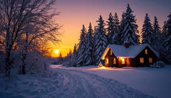Winter Cabin Glow Winter Cabin Glow
