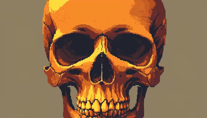 Pixelated Skull
