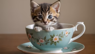 Tea Time Kitten Tea Time Kitten