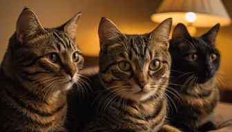 Three Feline Friends Three Feline Friends