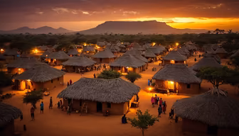 Village at Dusk Village at Dusk