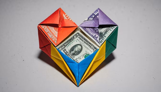 Money Origami Heart