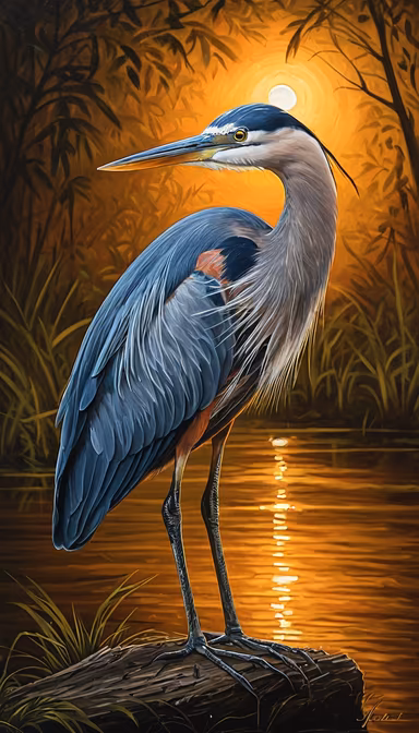 Heron at Sunset