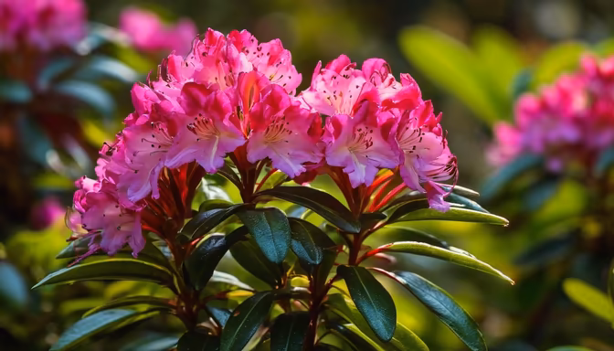 Pink Rhododendron Bloom