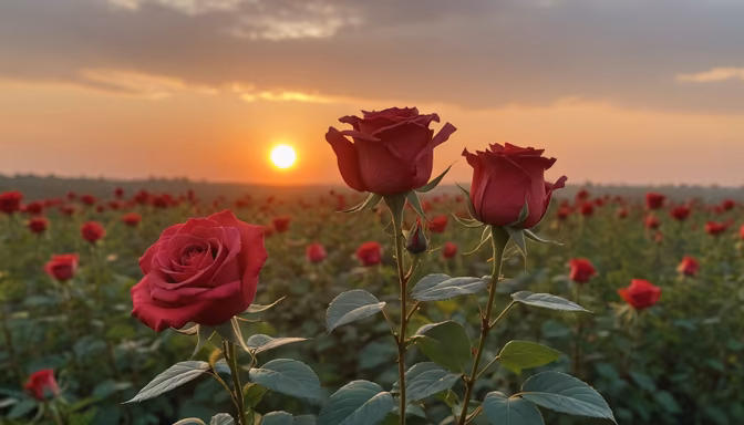 Rose Garden Sunset