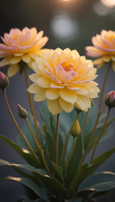 Golden Dahlias Golden Dahlias
