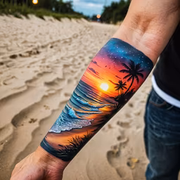 Beach Sunset Tattoo