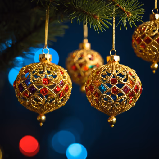 Golden Christmas Ornaments