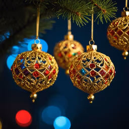 Golden Christmas Ornaments