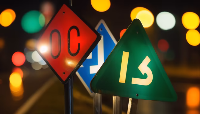 Road Signs at Night