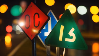 Road Signs at Night Road Signs at Night